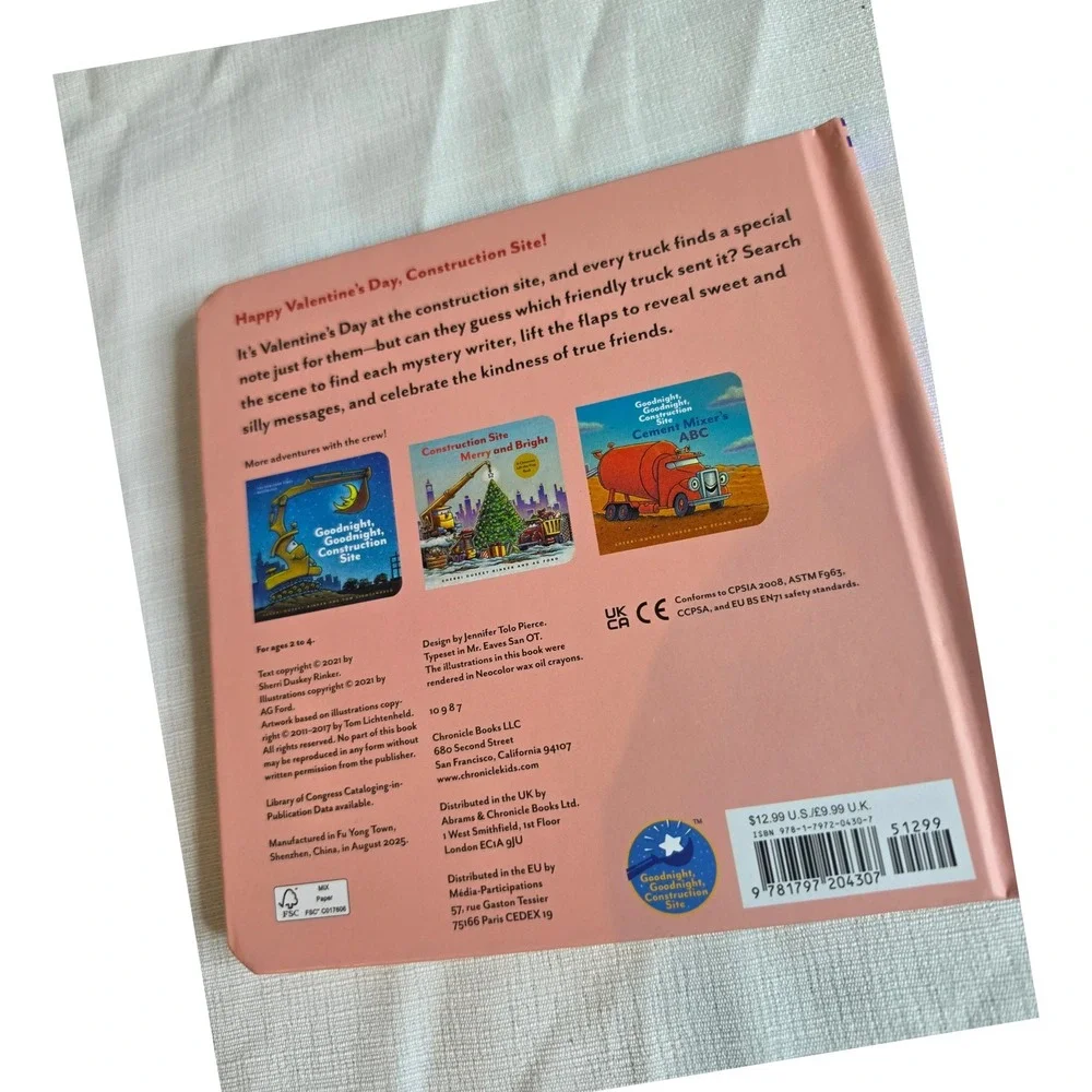 Construction Site You're Just Right Valentine Lift-the-Flap Book Rinker Ford